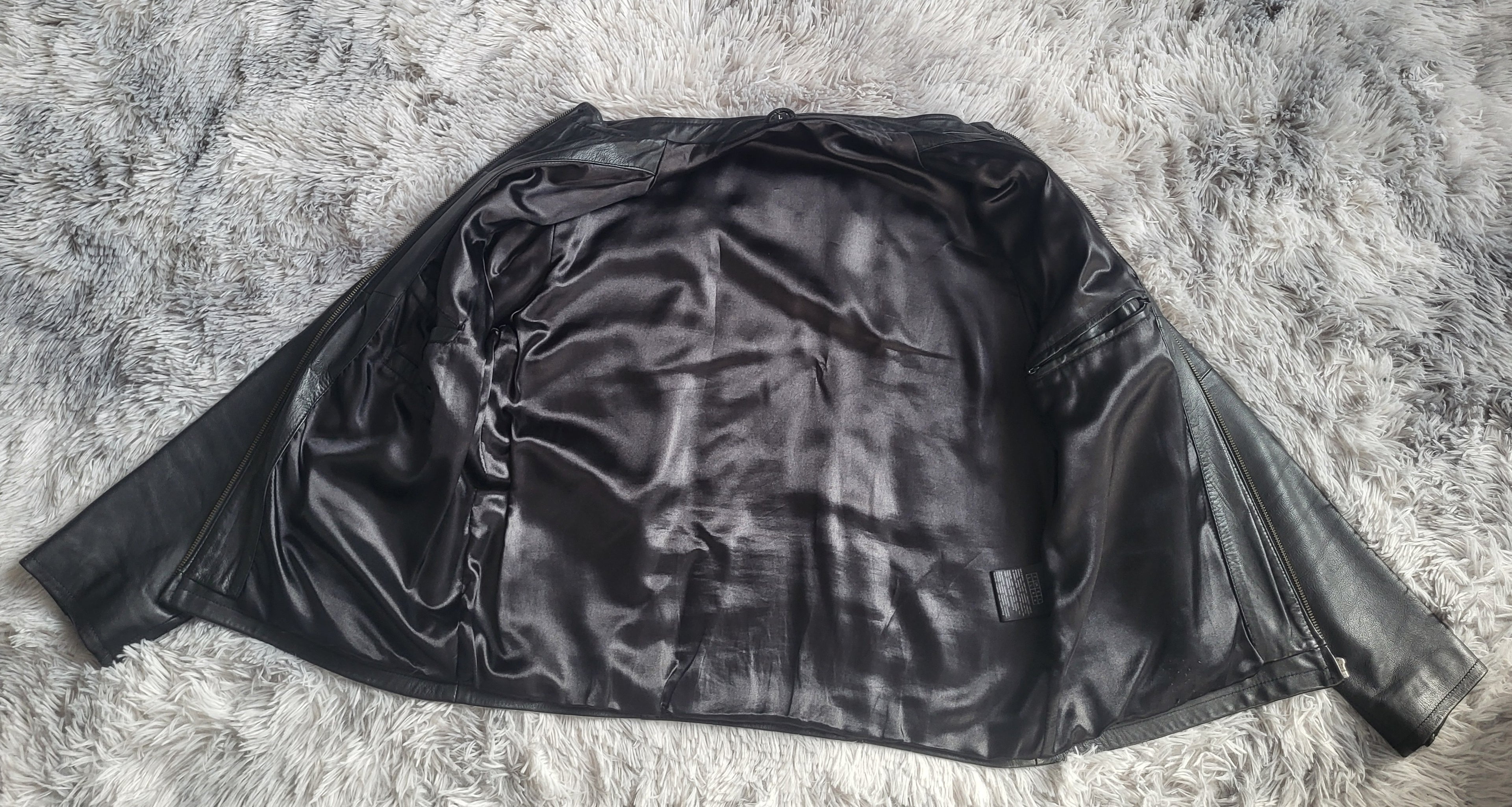 Blouson Racer Minimaliste 100% Cuir d'Agneau Nappa – Vintage Neuf – Taille L