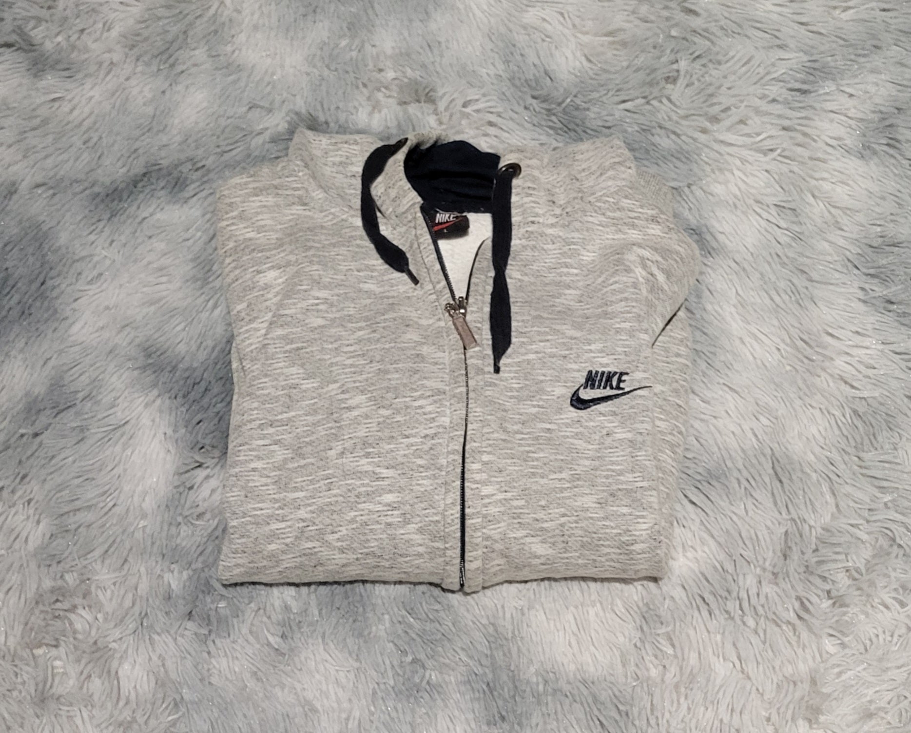 Sweat à capuche Nike Full-Zip - Gris Chiné & Noir - Taille L