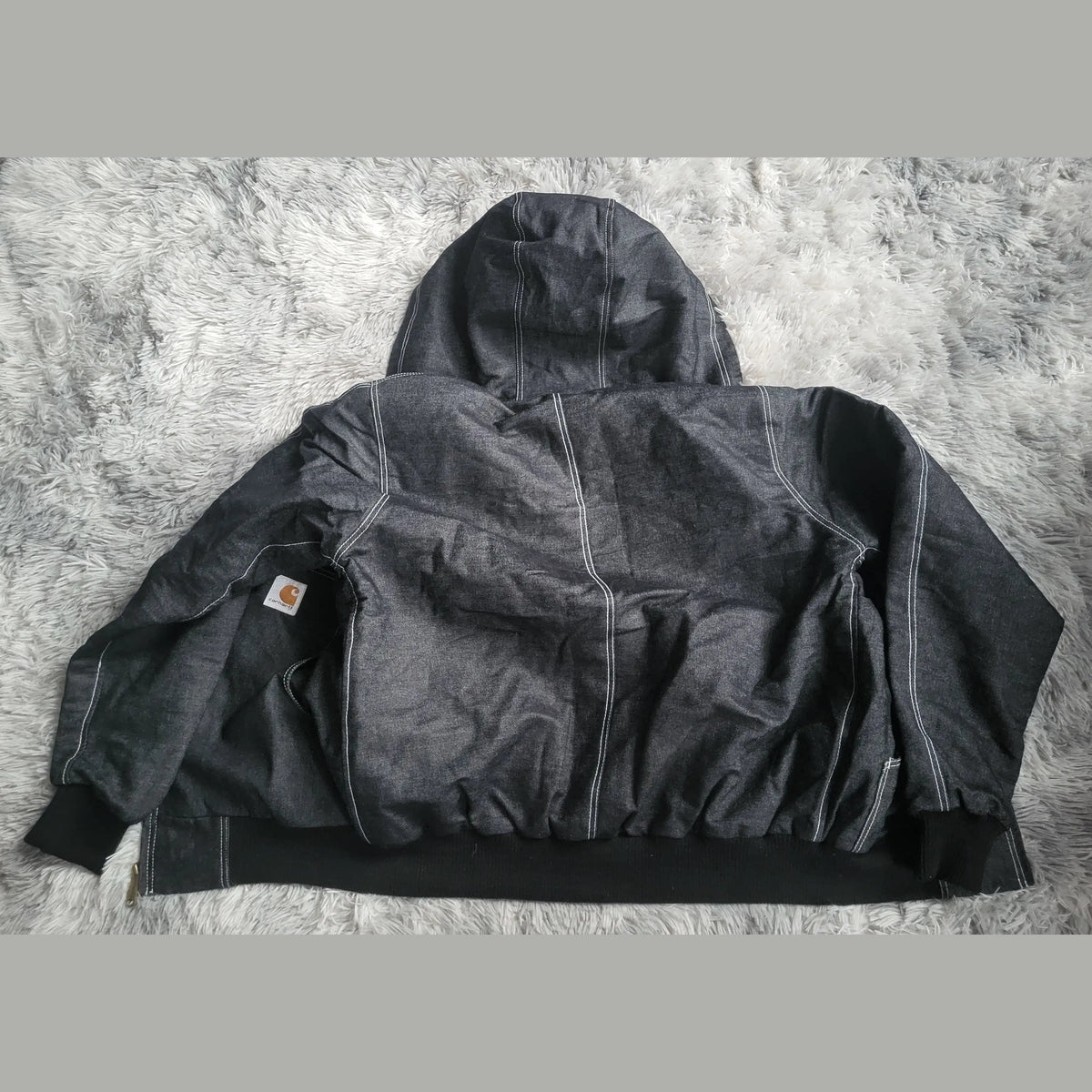 Blouson Carhartt à capuche, denim noir, taille non indiquée, Fripes Sélect