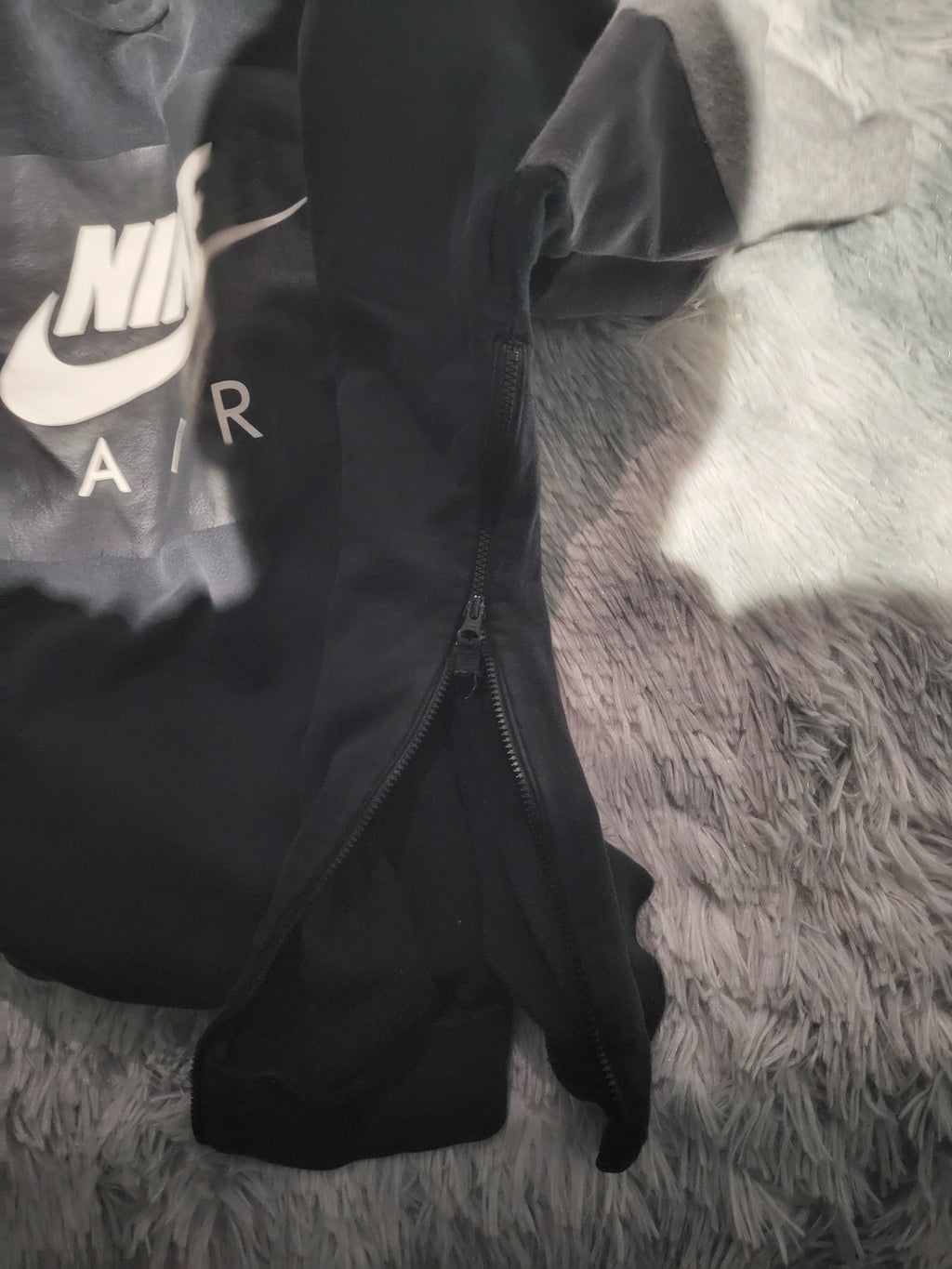 Sweat Nike Air Crewneck - Noir & Gris - Taille L - Zip Latéral Style