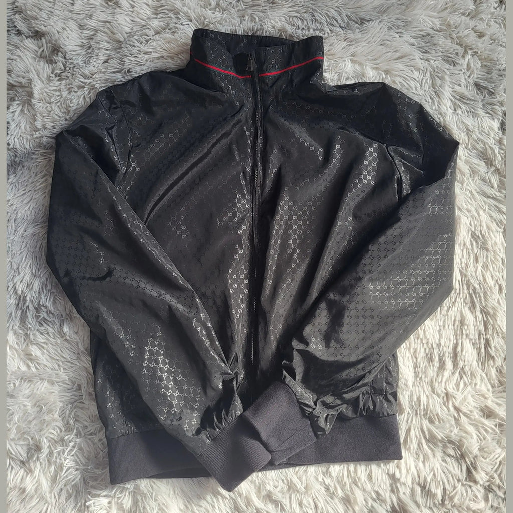 Veste noire Gucci à motifs monogramme, taille M, Fripes Sélect