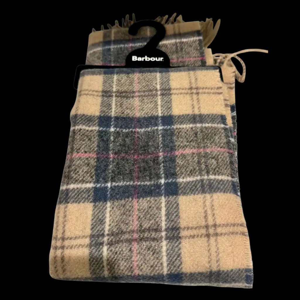 Écharpe Barbour à carreaux, beige principale, taille unique. Fripes Sélect