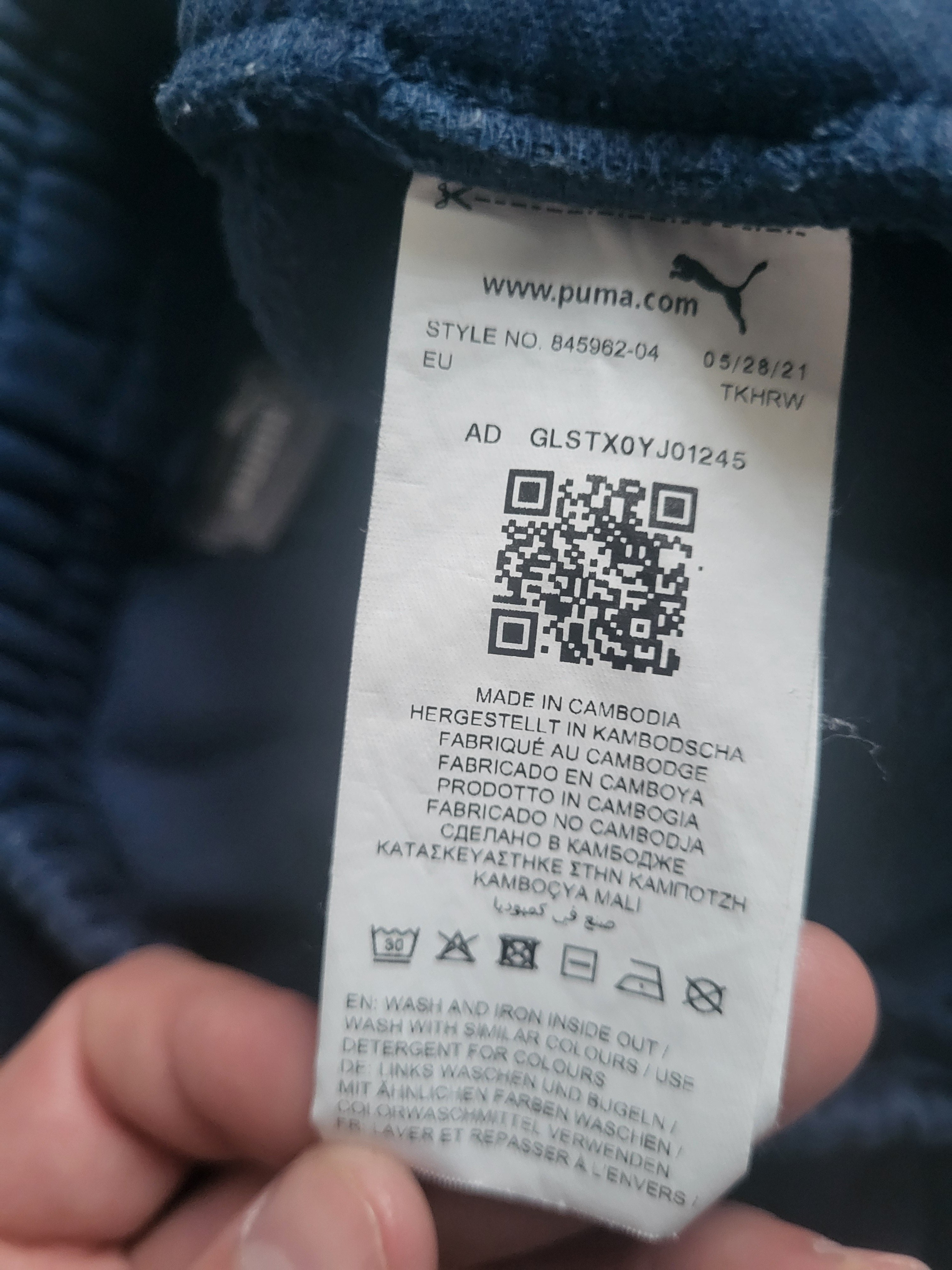 Pantalon de jogging Puma bleu marine – Taille S – Logo floqué