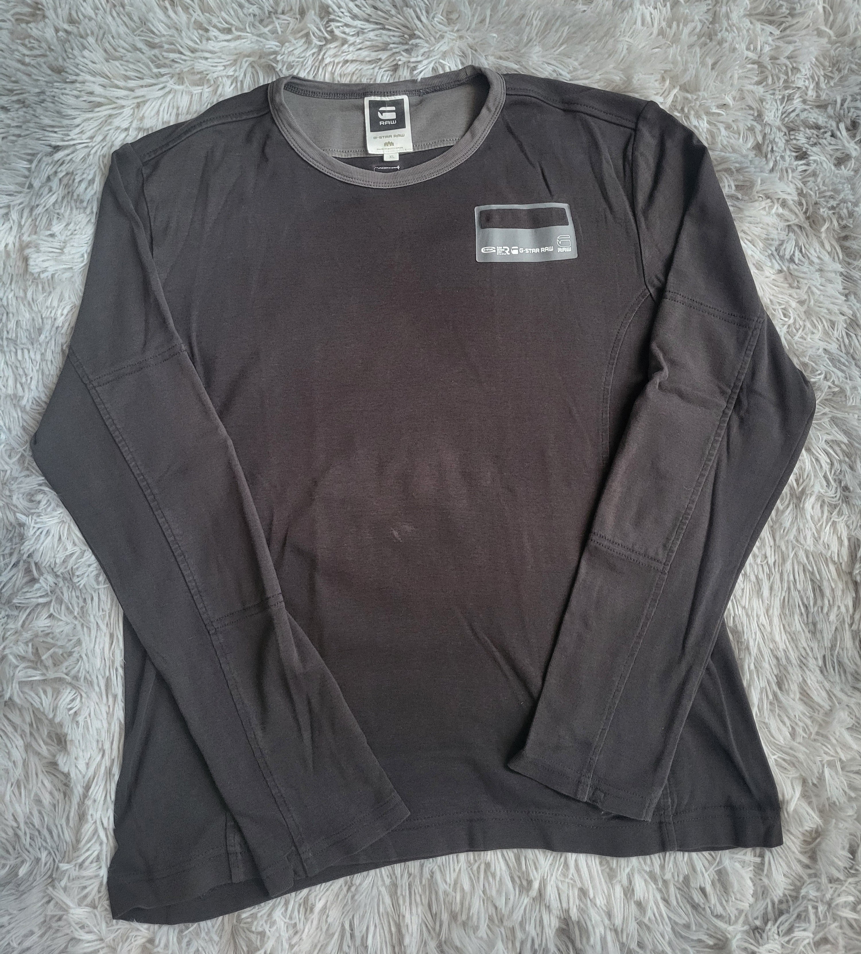 Haut Manches Longues G-Star RAW Double Layer Noir Gris Taille XL - Coton