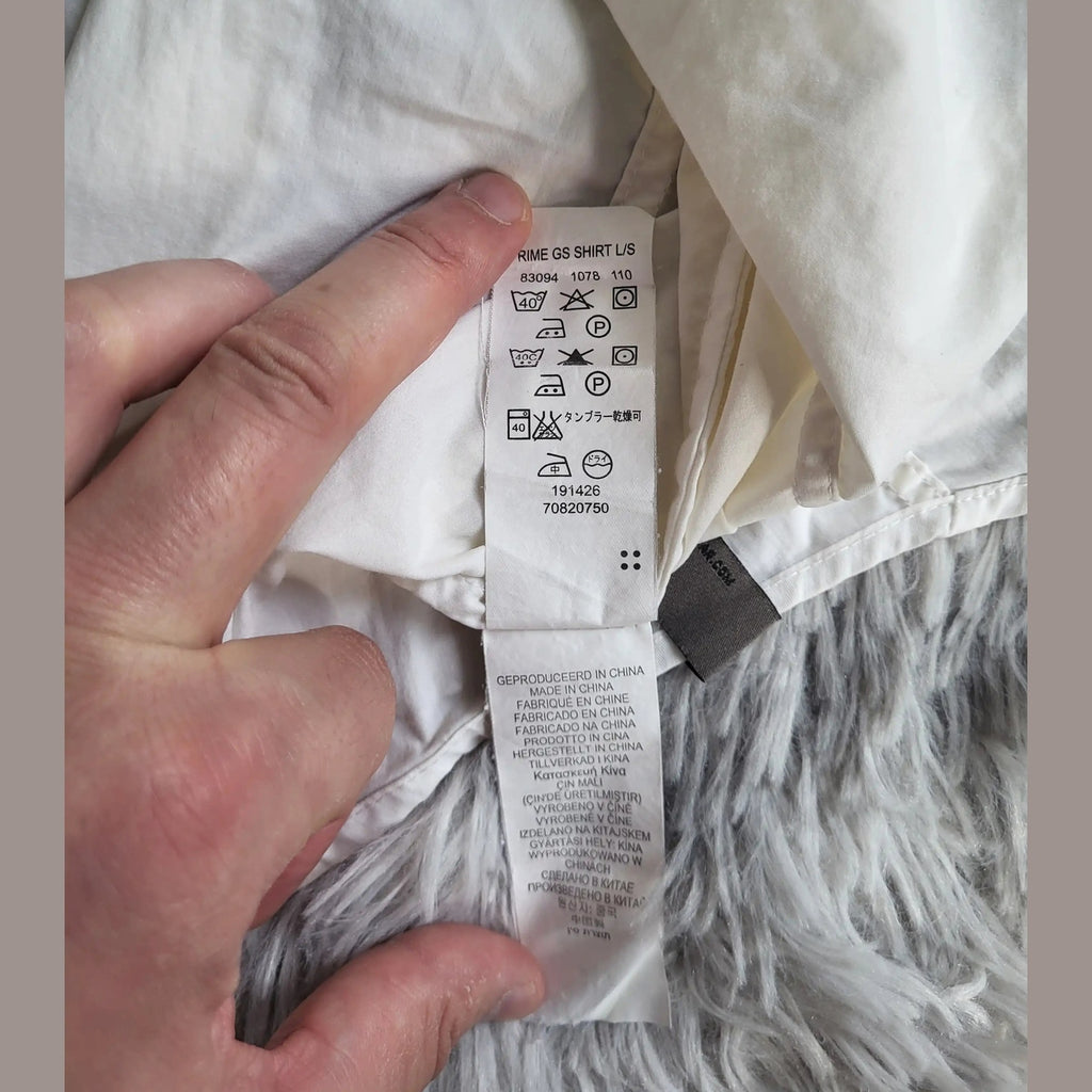 Chemise blanche Rime GS Shirt à manches longues, taille L. Fripes Sélect