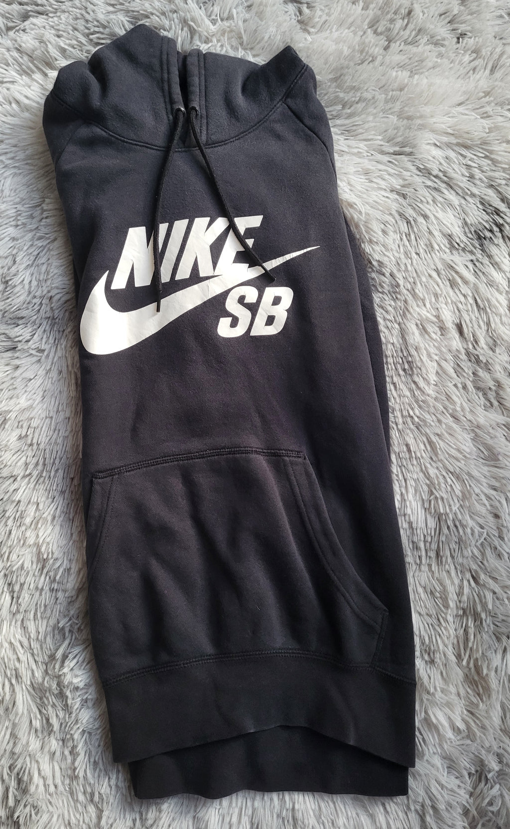 Sweat à capuche Nike SB Icon Essential Noir - Logo Blanc - Taille S