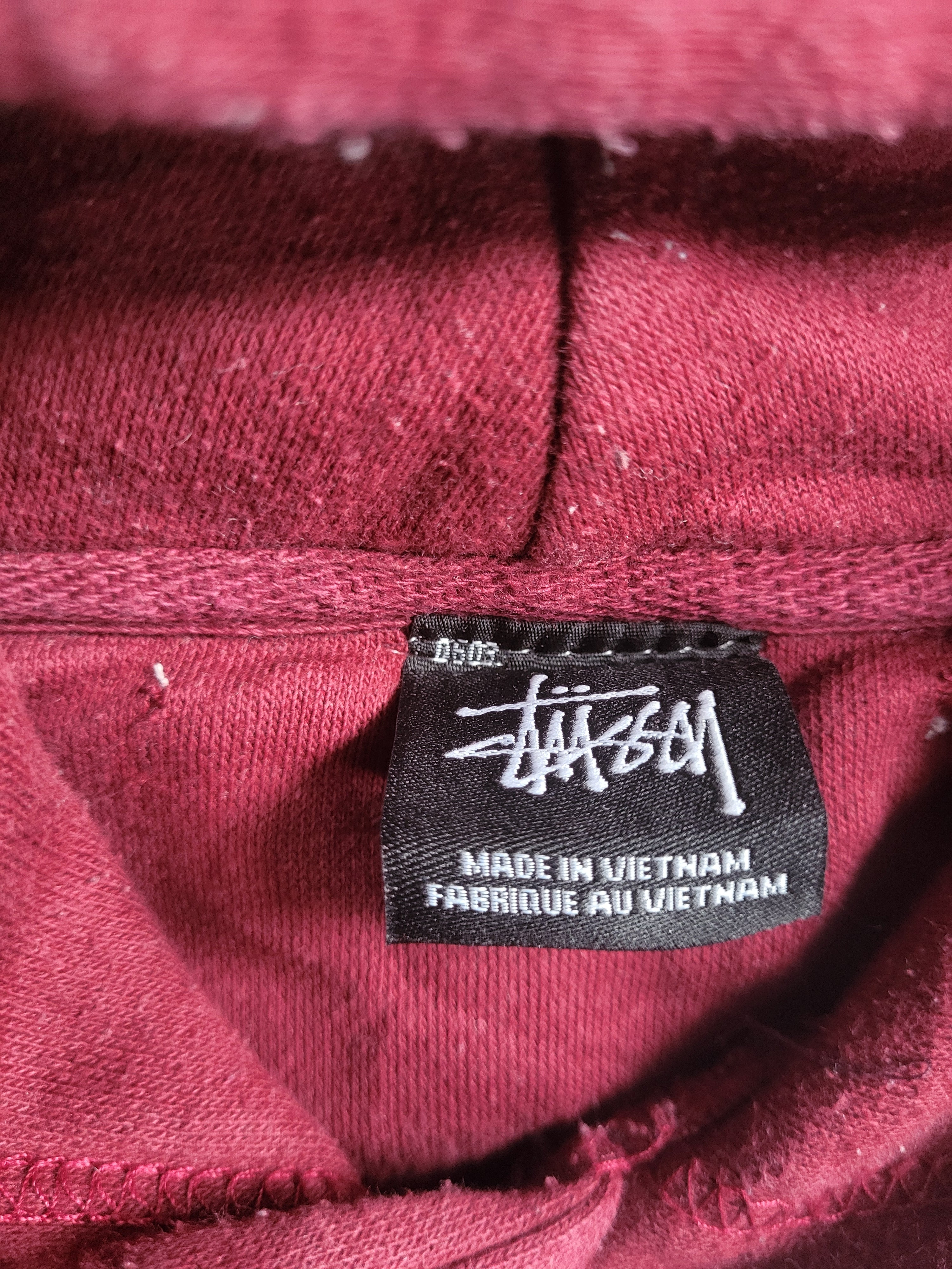 Sweat à capuche Stüssy Reworked Patchwork – Pièce Unique 1/1 – Bordeaux, Gris & Bleu – Taille XL (Ultra-Boxy Fit)