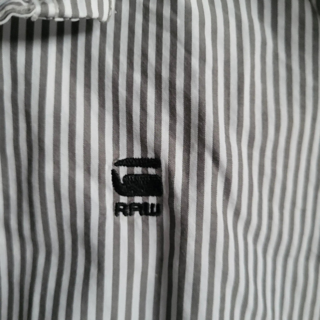Chemise à rayures grises, marque G-Star RAW, taille non visible, Fripes Sélect