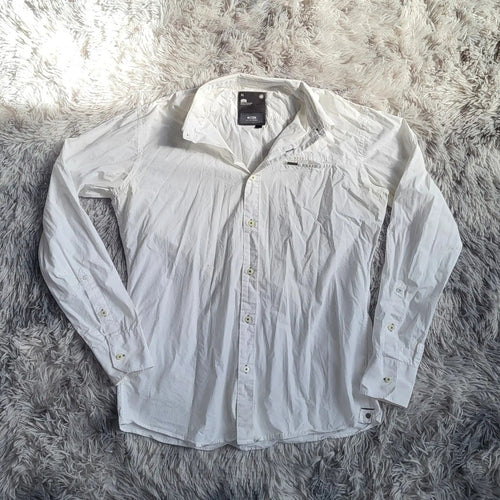 Chemise G-Star RAW GS 3301 Blanche - Taille XL - Style Workwear Workwear - À RÉPARER/CUSTOM