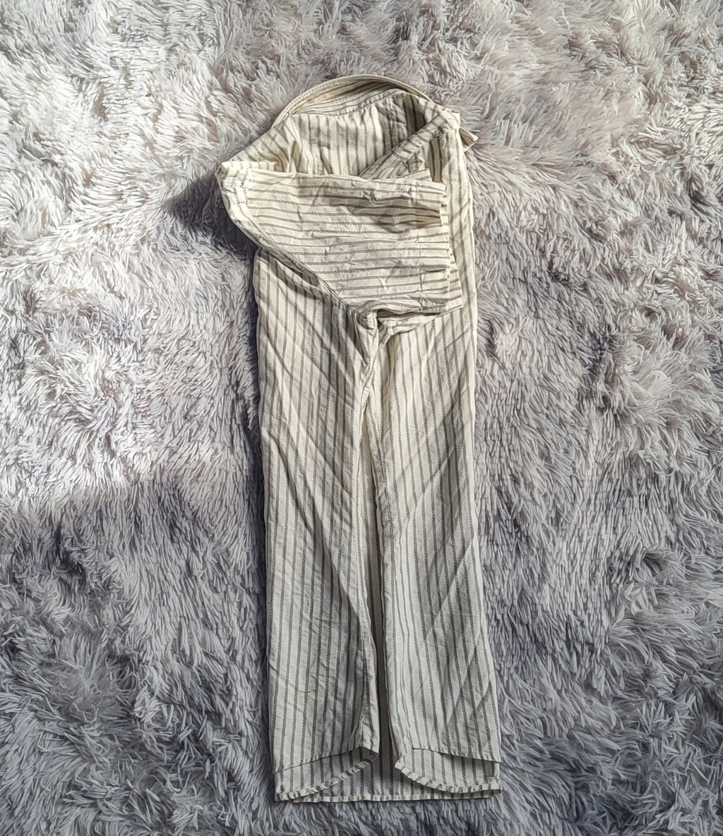 Chemisette HUGO Hugo Boss Slim Fit - Rayures Grises & Écru - Taille L