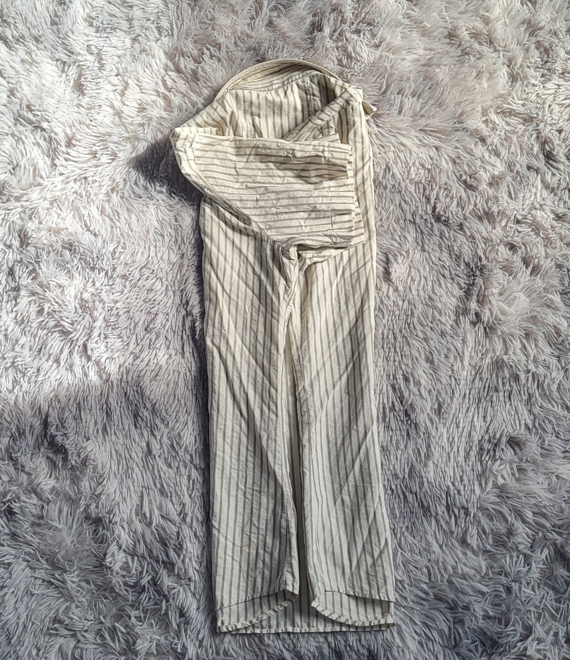 Chemisette HUGO Hugo Boss Slim Fit - Rayures Grises & Écru - Taille L