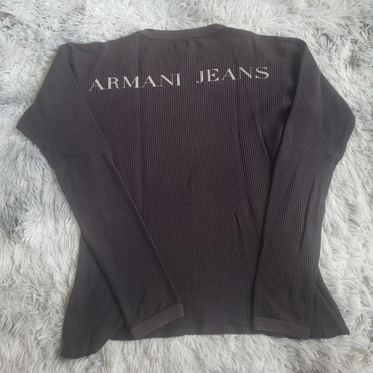 Haut Manches Longues Armani Jeans Archive Waffle Knit Vintage XL Made in Italy