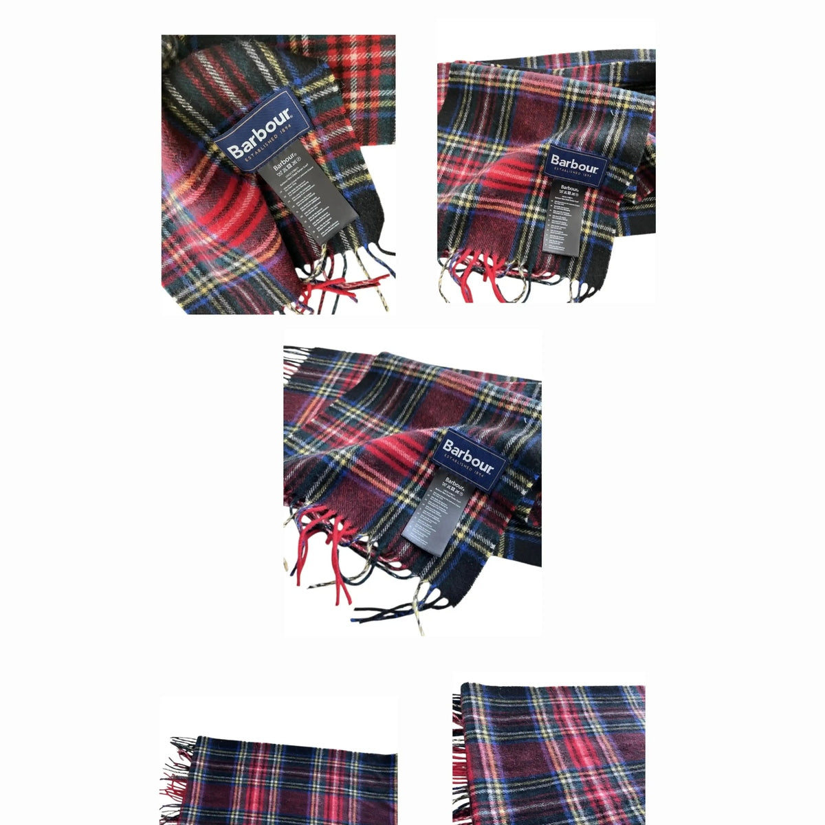 Écharpe Barbour à carreaux rouges, taille unique, Fripes Sélect