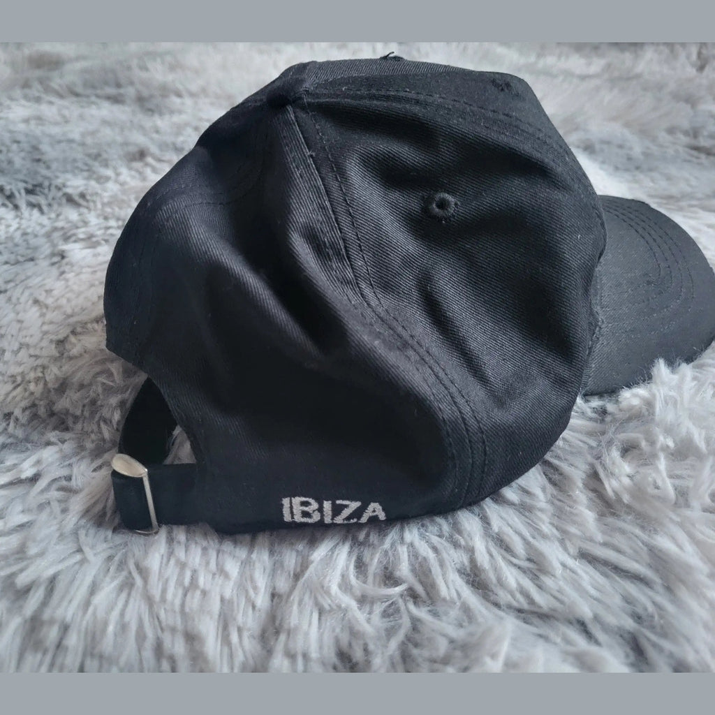 Casquette noire IBIZA, taille ajustable, broderie blanche, Fripes Sélect