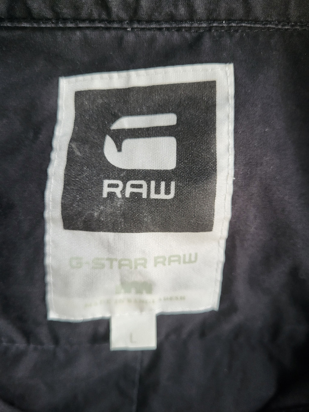 Chemise G-Star RAW 3301 Zippée - Utility Denim Noir - Taille L - Overshirt Veste Technique