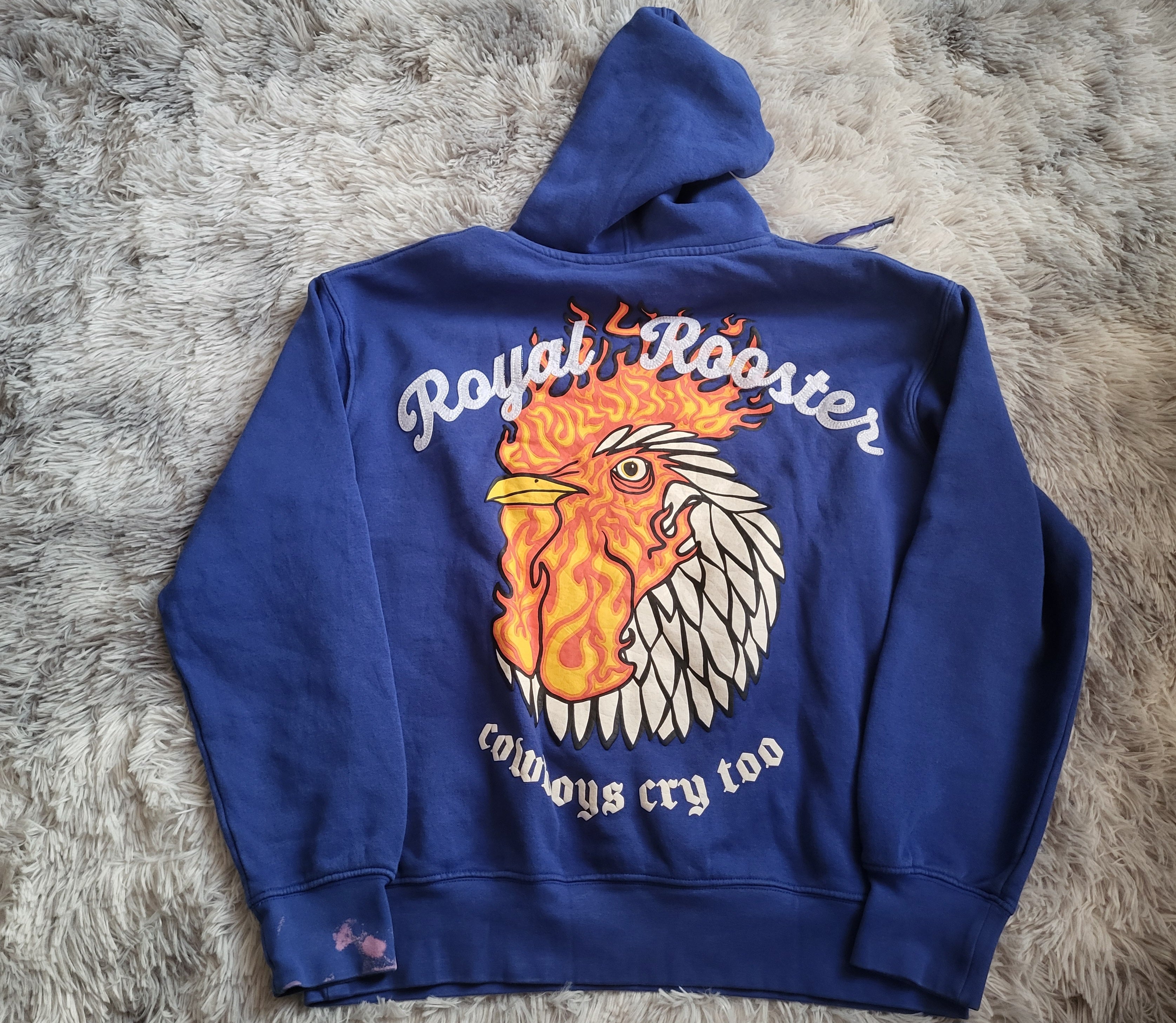 Sweat à capuche Pull & Bear "Royal Rooster" STWD - Bleu Roi - Taille S