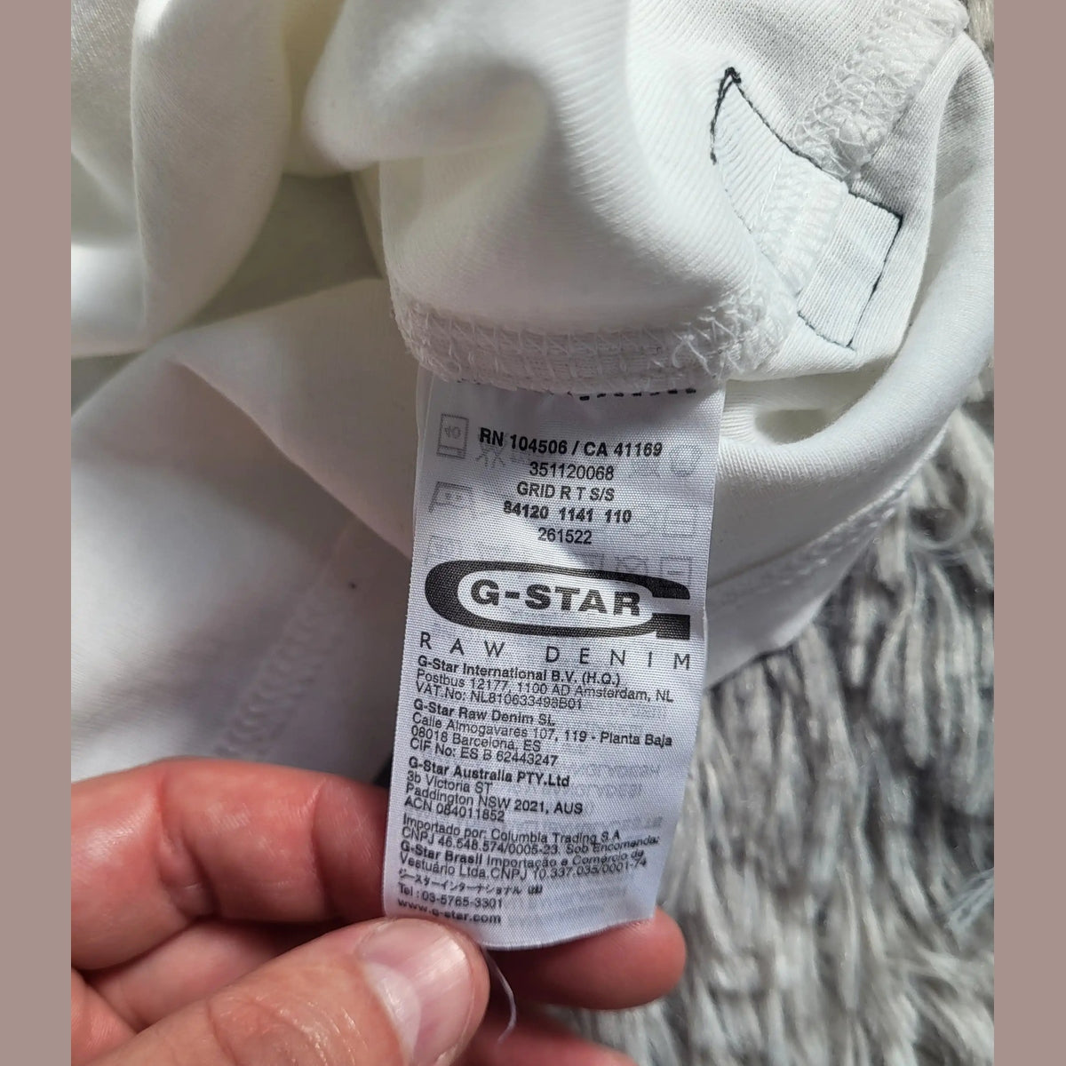 T-shirt blanc G-Star taille S, étiquette visible, Fripes Sélect