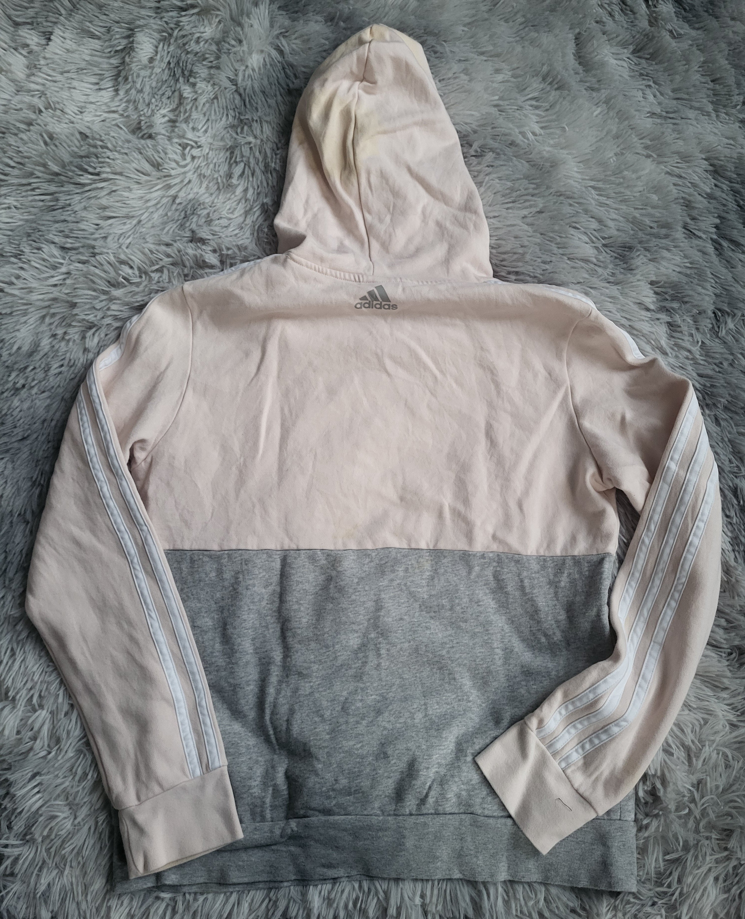 Sweat à capuche Adidas Essentials Colorblock – Rose & Gris – Taille M