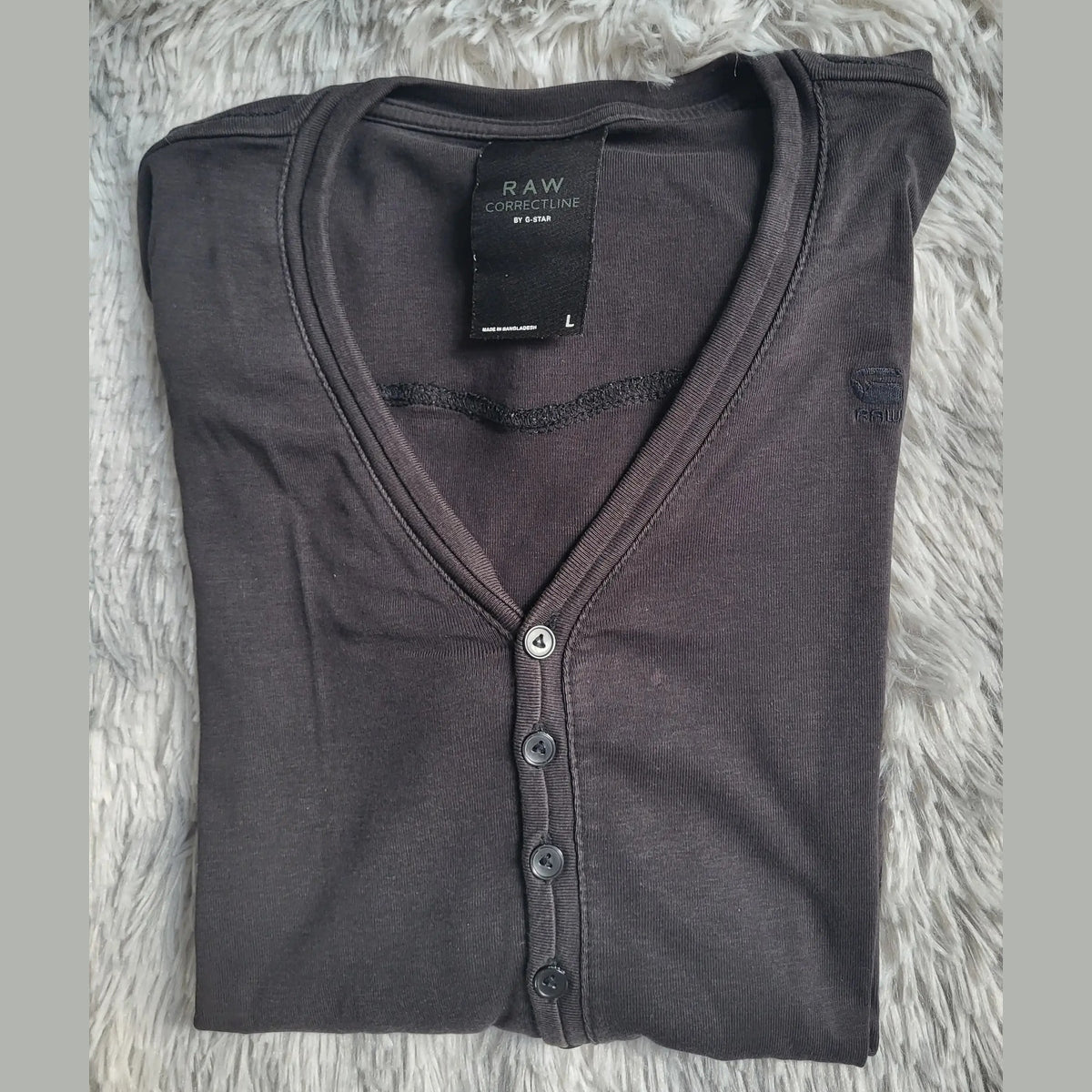 Cardigan noir G-Star taille L, manches longues, col en V. Fripes Sélect