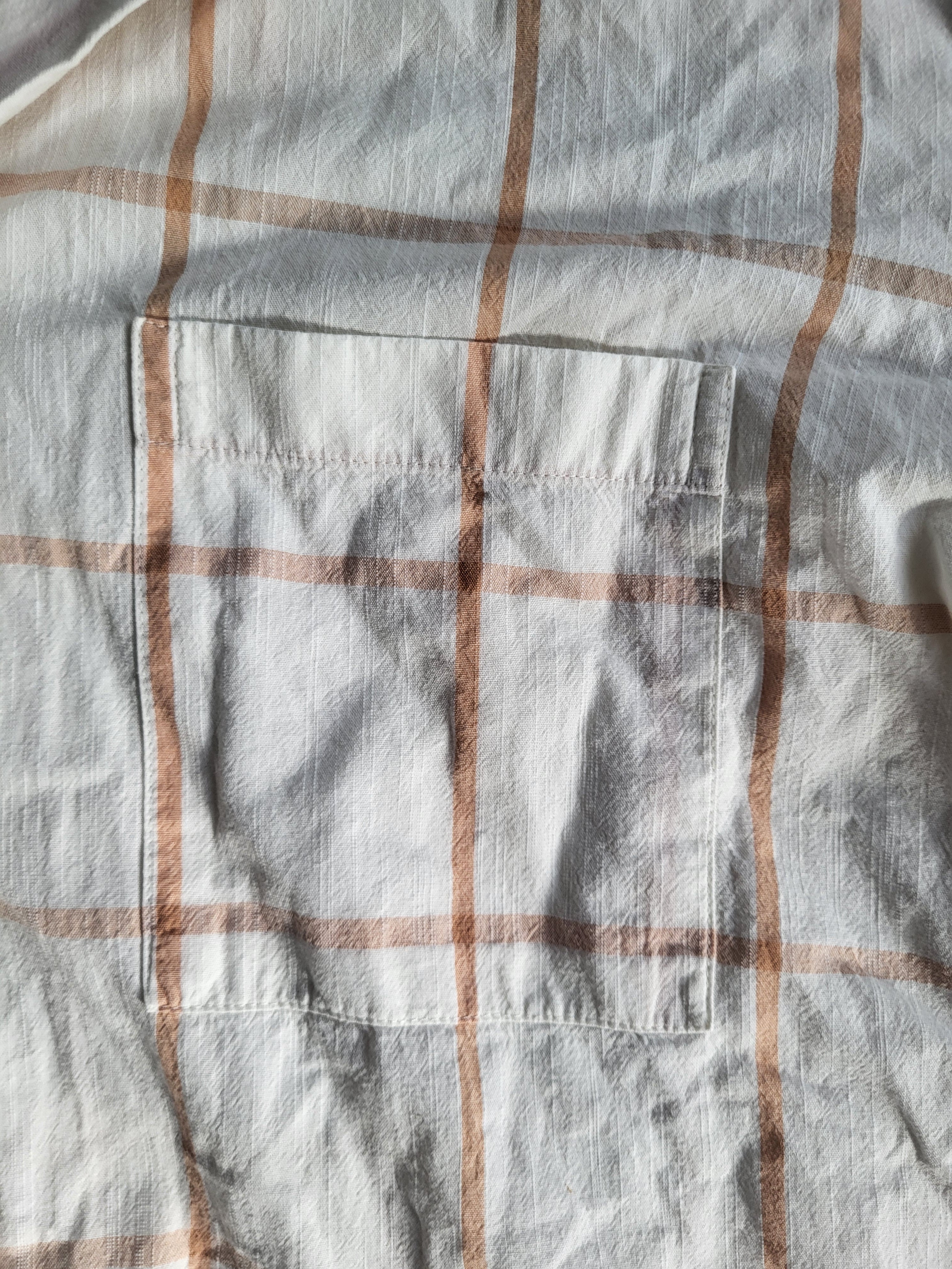 Chemise BOSS Black Vintage 2007 - Carreaux Orange & Écru - Taille M - Archive Luxe