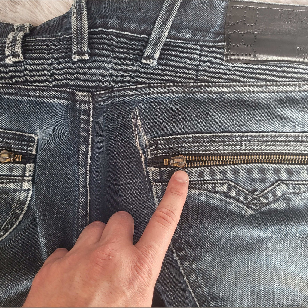 Jean Replay Jennon Bleu – Coupe Regular Slim – Denim Patiné - W34 L34