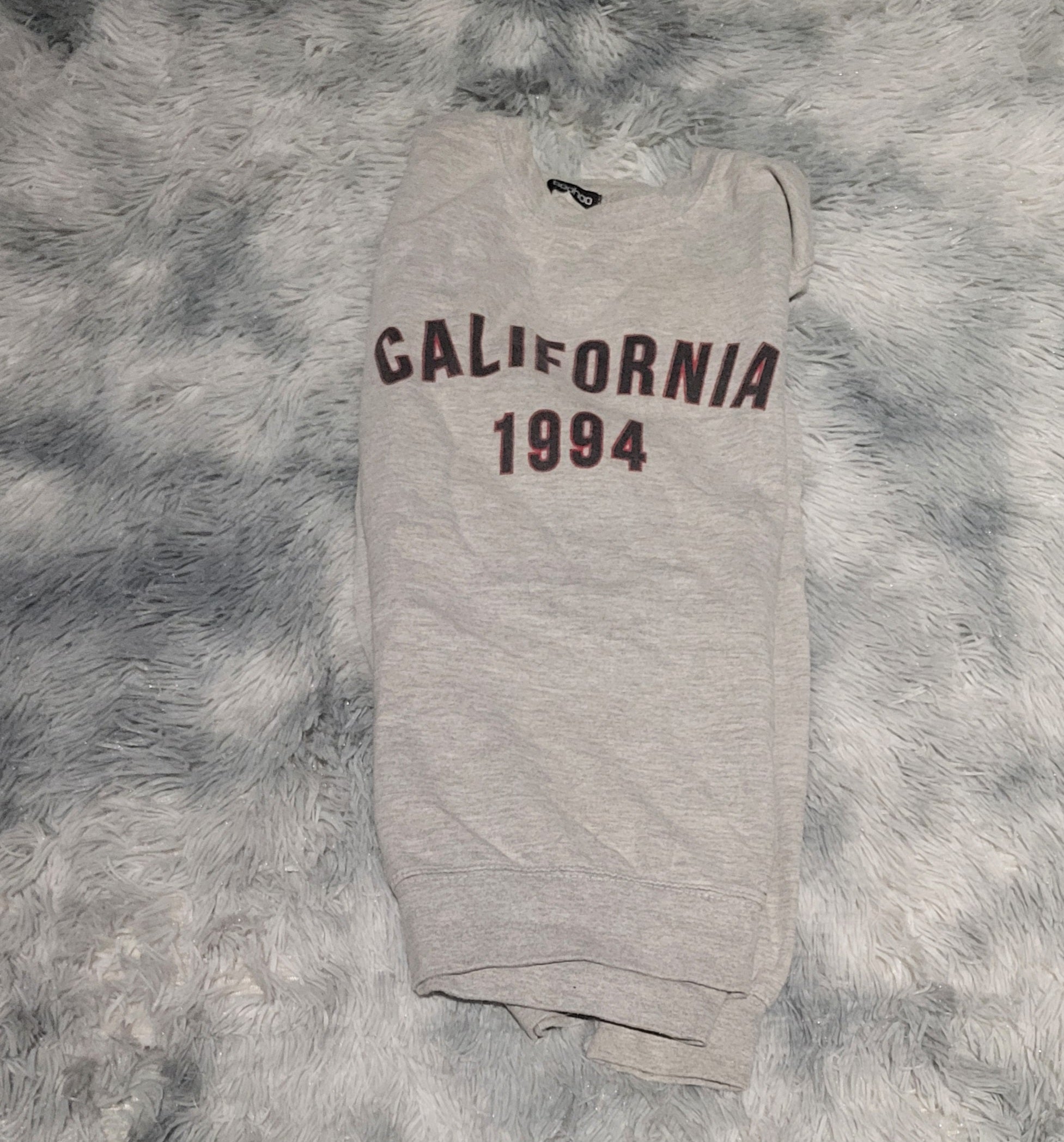 Sweat Boohoo California 1994 - Gris - Taille S (estimée)