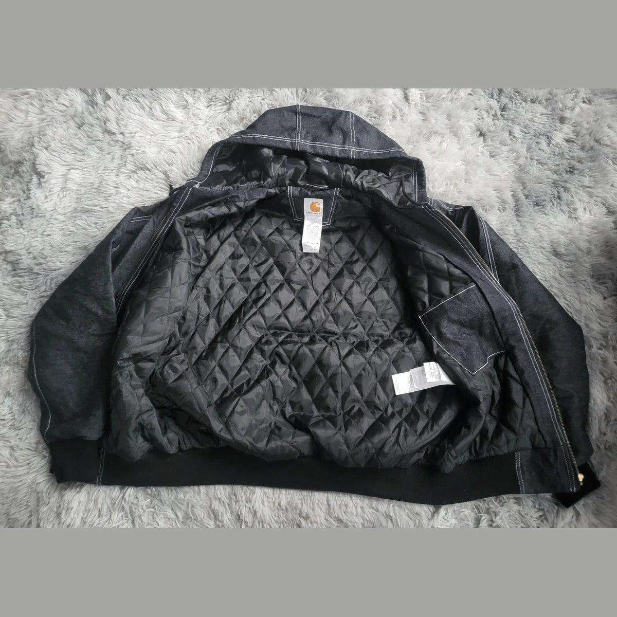 Veste Carhartt Active Jacket Denim Bleu Foncé Homme - Made in USA - Vintage - Taille L