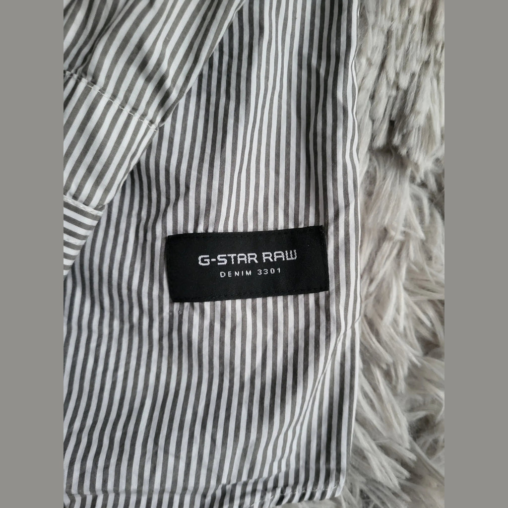 Chemise rayée grise et blanche G-Star Raw, taille non précisée, Fripes Sélect
