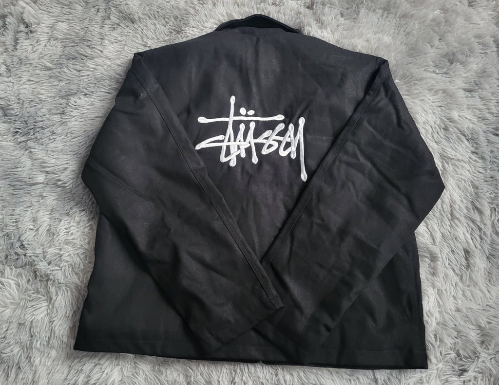 Veste Stüssy Canvas Noire Homme - Double Logo Brodé - Taille M - Neuf