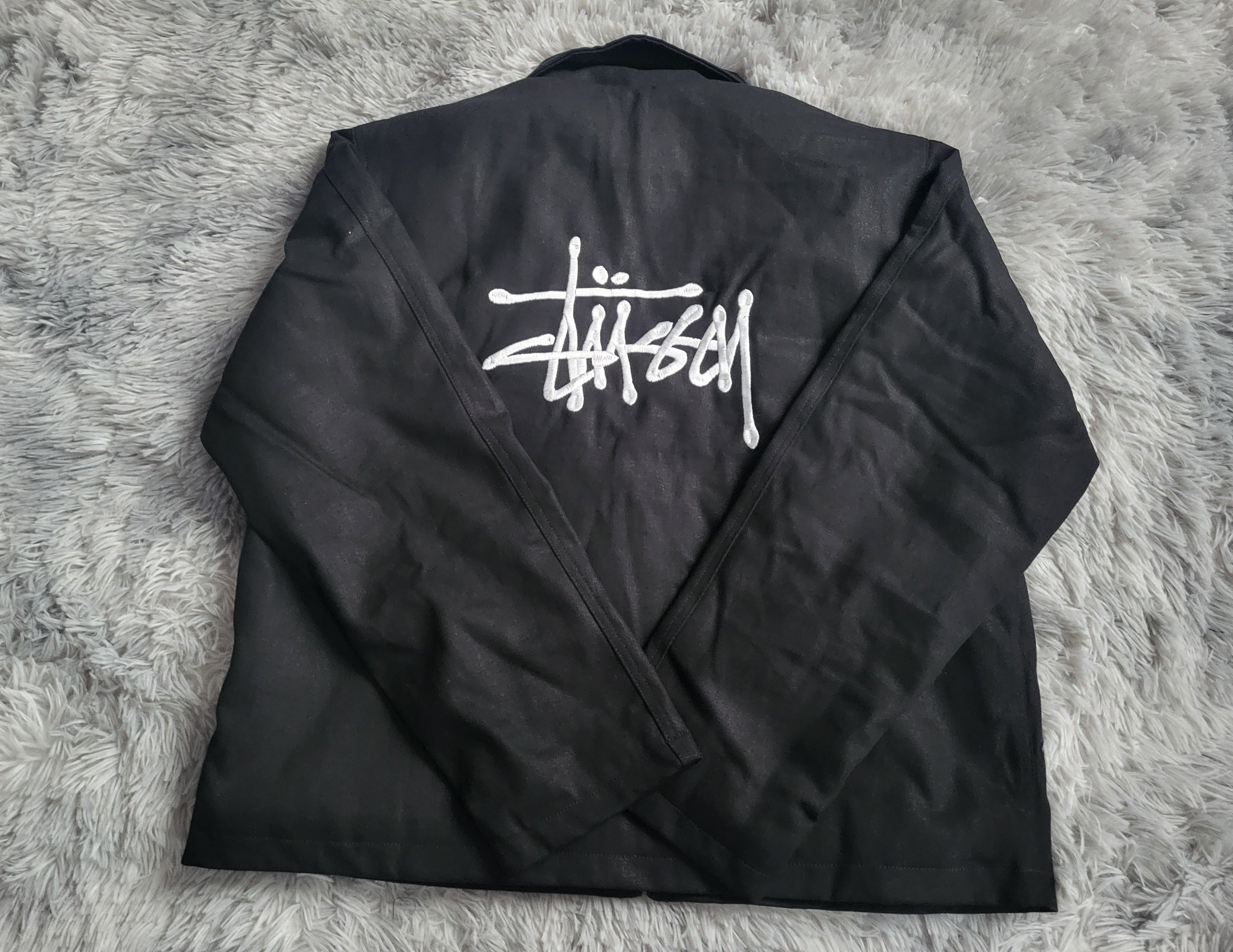 Veste Stüssy Canvas Noire Homme - Double Logo Brodé - Taille M - Neuf