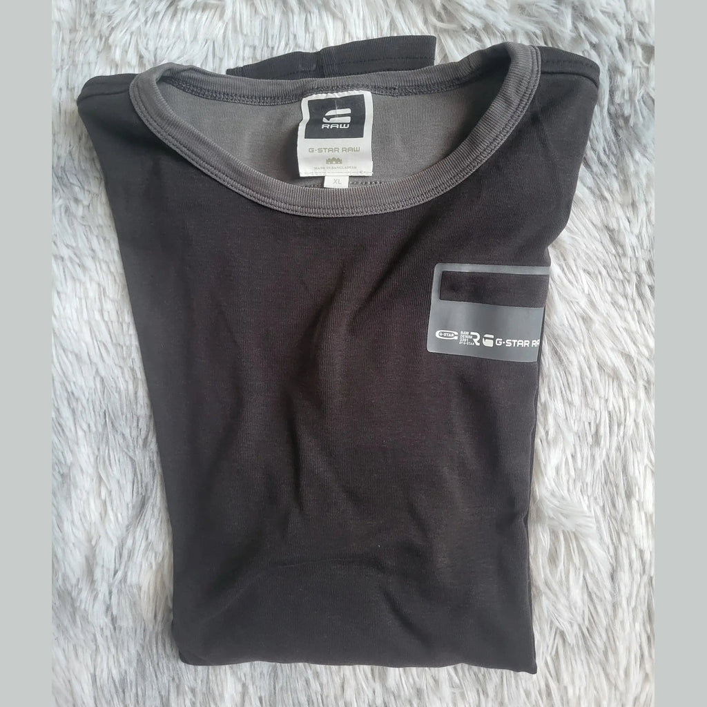 T-shirt noir G-Star Raw taille XL, logo visible sur la poitrine, Fripes Sélect
