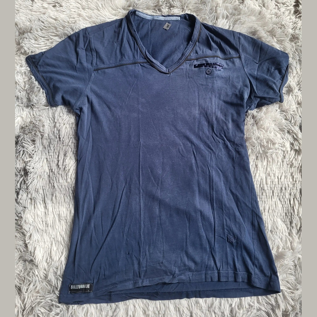 T-shirt Bill Tornade Bleu Marine – Col V – Poche Poitrine – Taille L