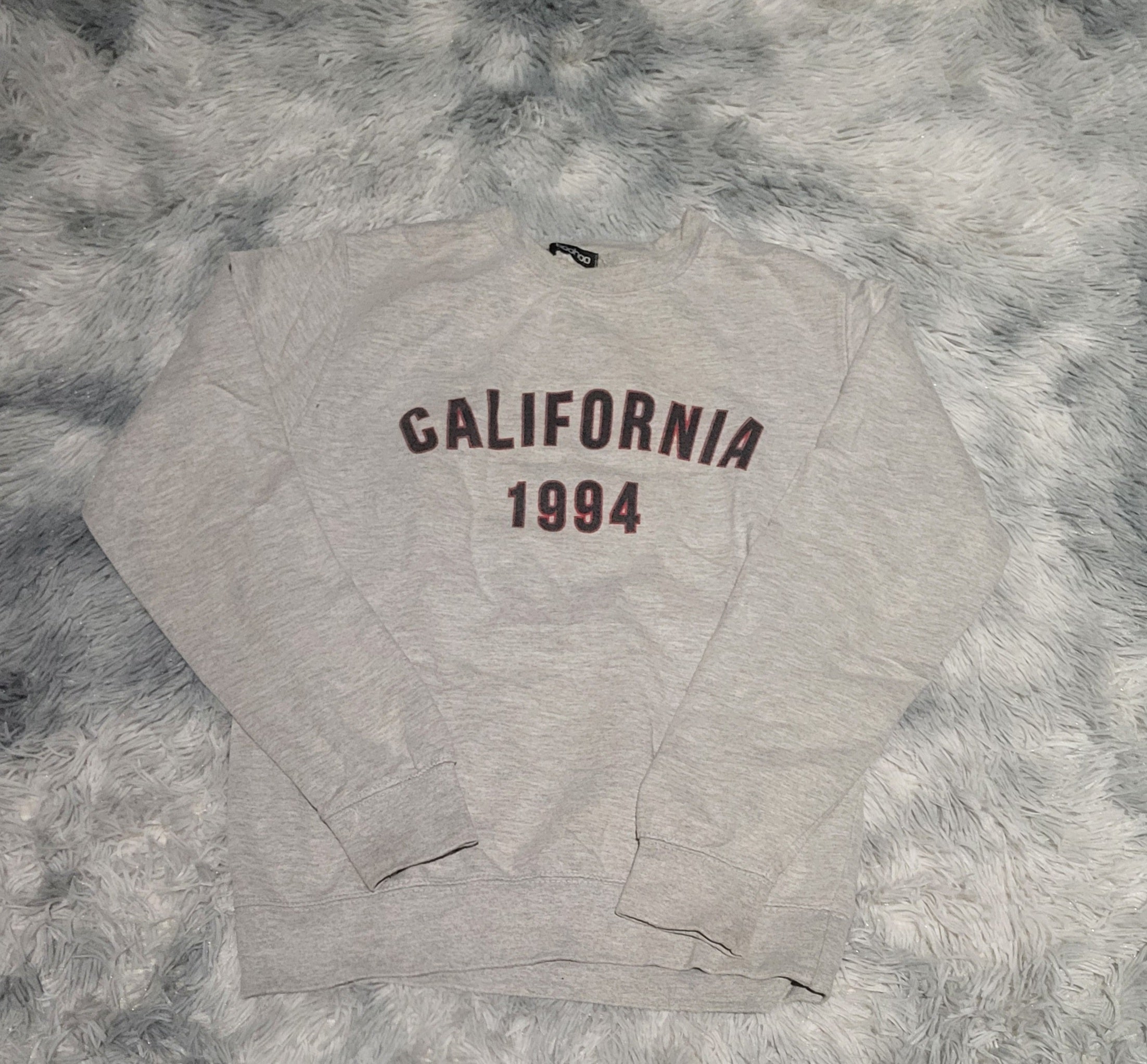 Sweat Boohoo California 1994 - Gris - Taille S (estimée)