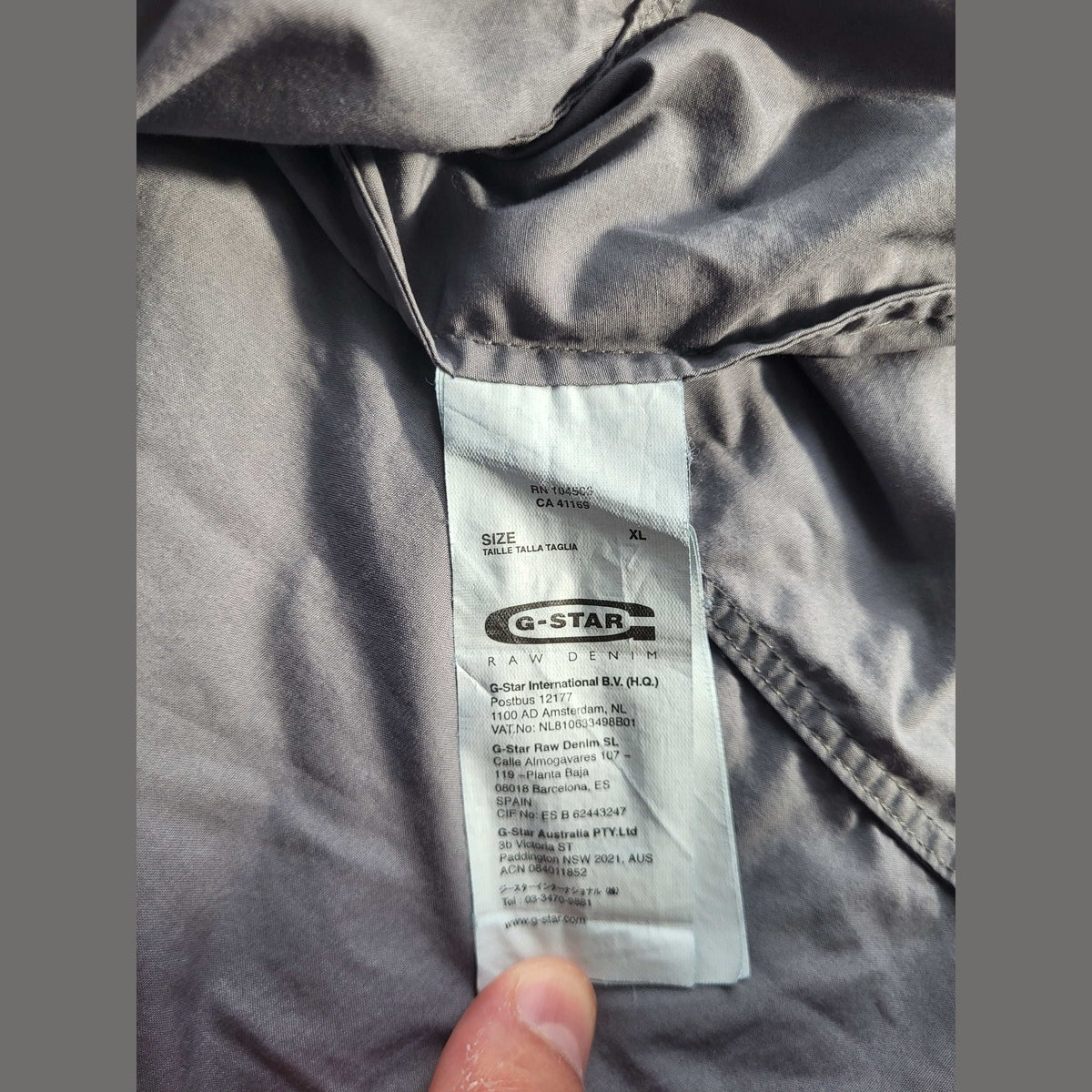 Veste grise G-Star taille XL, vêtement homme, Fripes Sélect