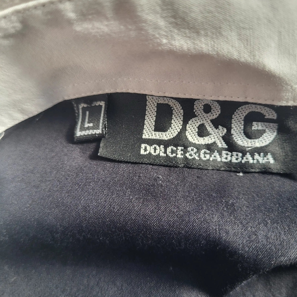 Chemise Bowling D&G Dolce & Gabbana Vintage - Noir & Col Blanc - Taille L - Archive Y2K