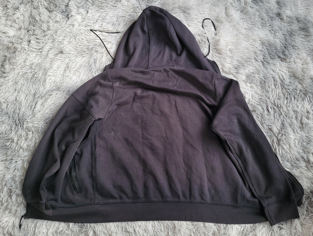 Sweat à capuche zippé Diesel Larse – Gris Foncé – Taille L – Logo embossé