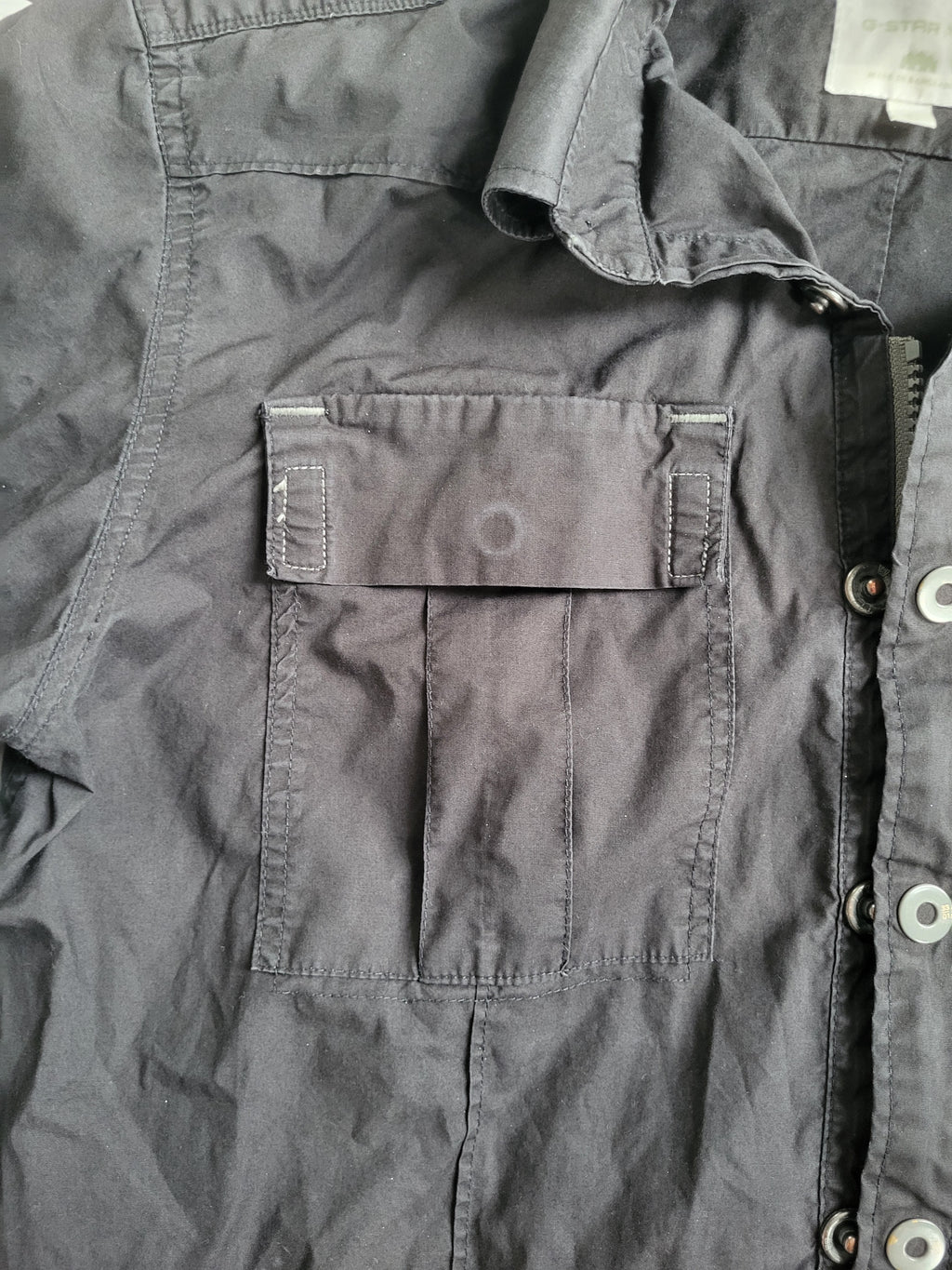 Chemise G-Star RAW 3301 Zippée - Utility Denim Noir - Taille L - Overshirt Veste Technique