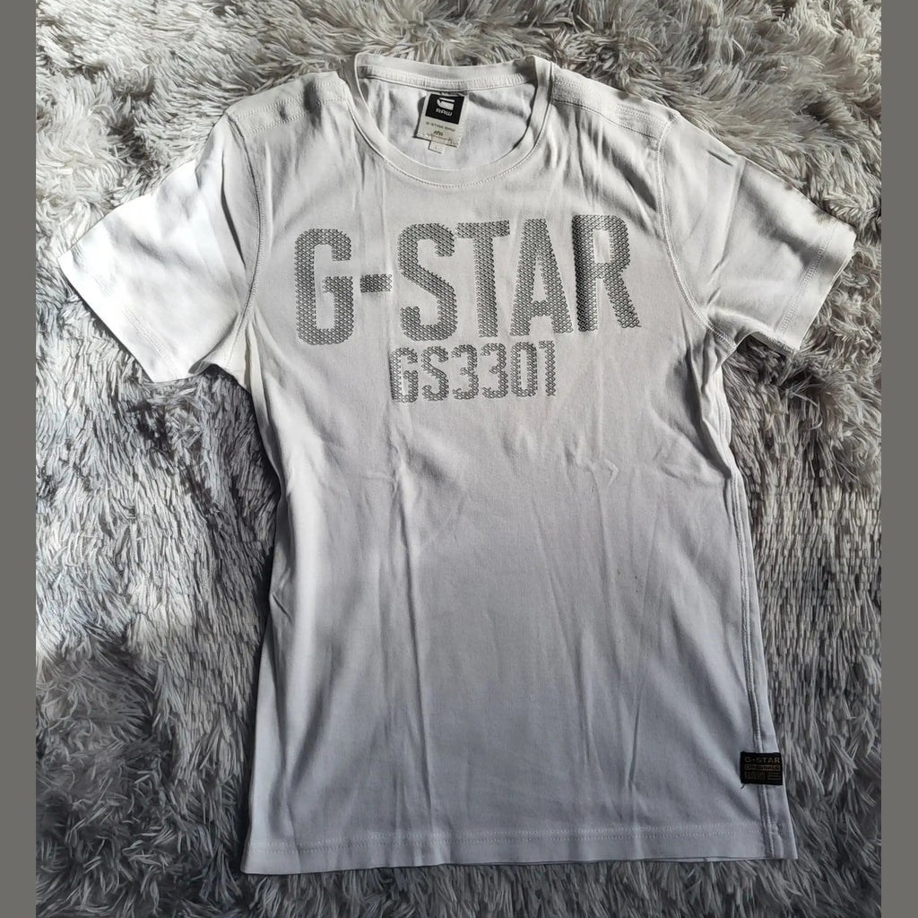 T-shirt G-Star RAW GS3301 Graphic – Blanc – Slim Fit – Taille L