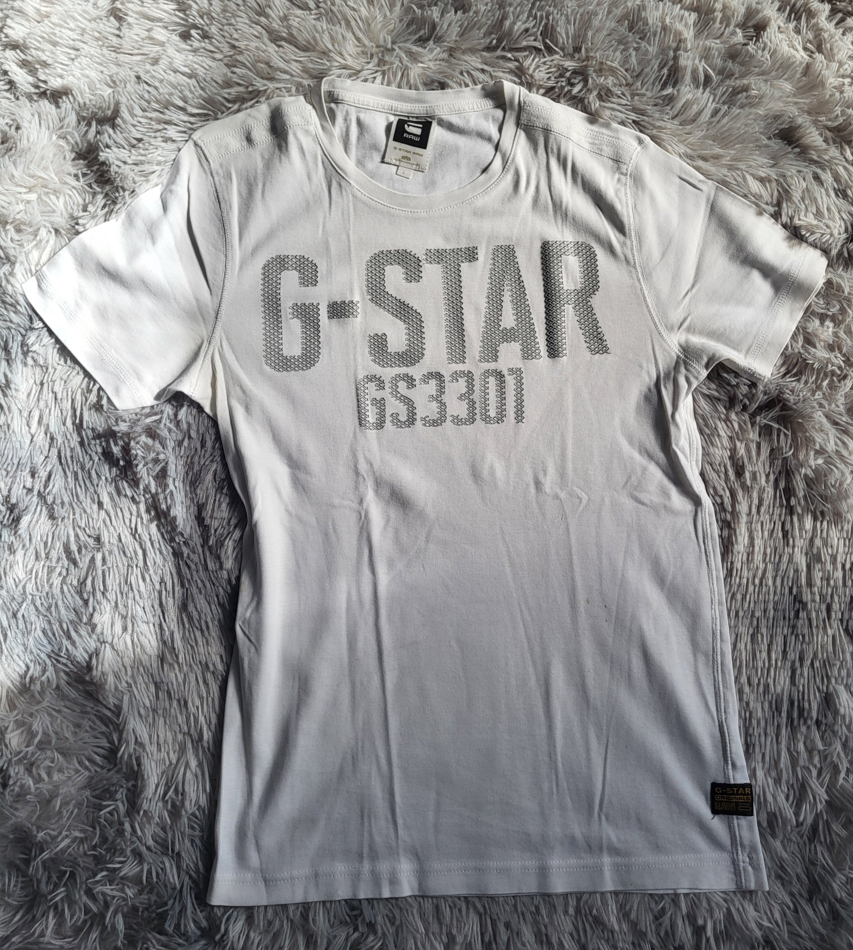 T-shirt G-Star RAW GS3301 Graphic – Blanc – Slim Fit – Taille L