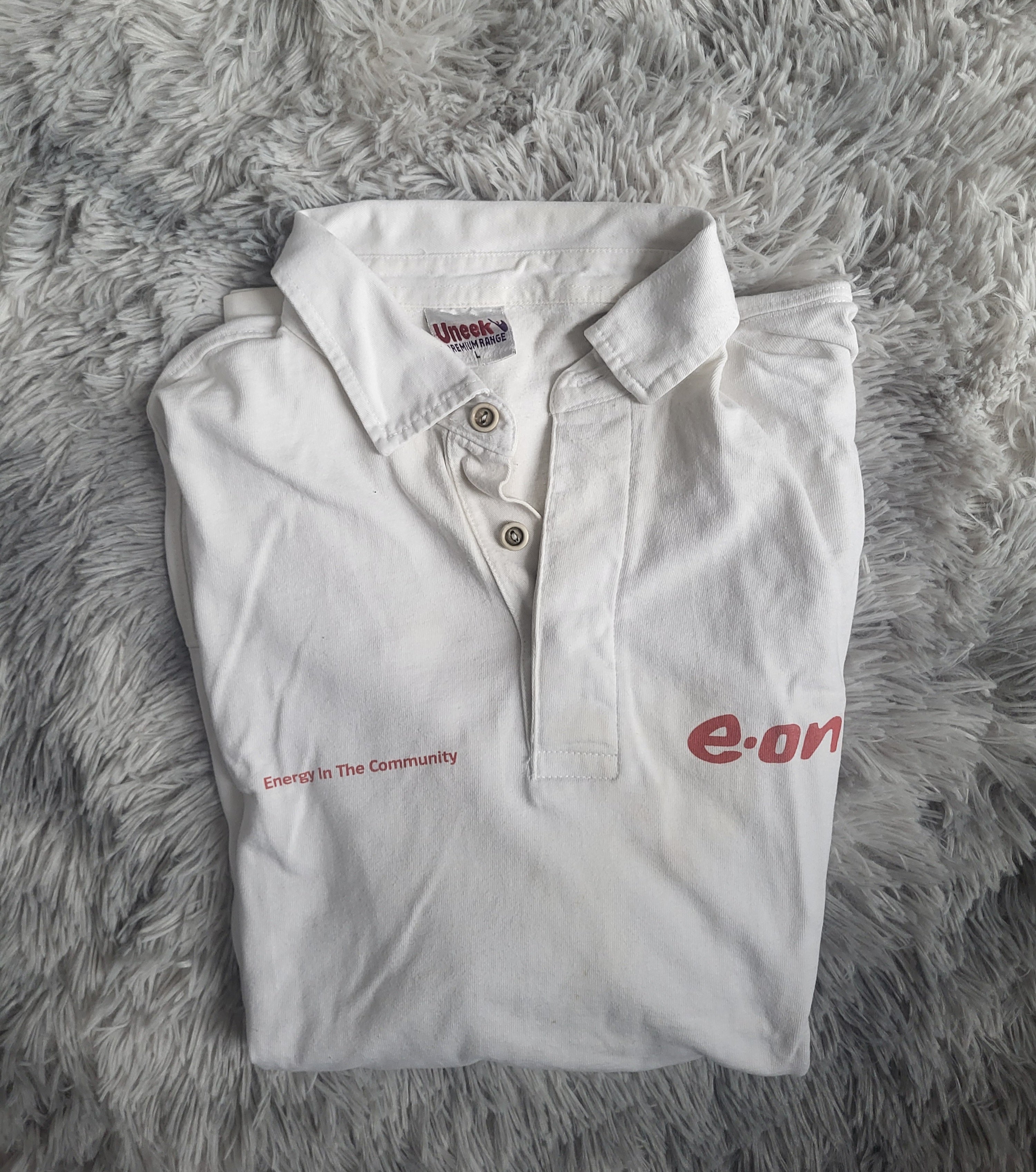 Polo Manches Longues Uneek – Style Workwear "E-on" – Taille L – Blanc