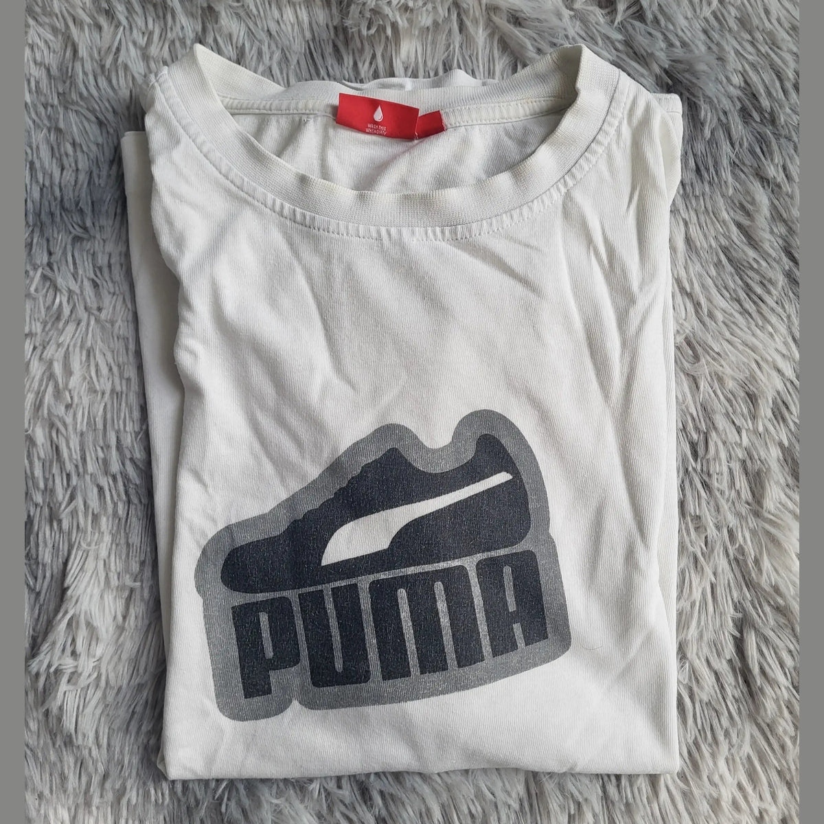 T-shirt blanc Puma logo noir taille M, Fripes Sélect