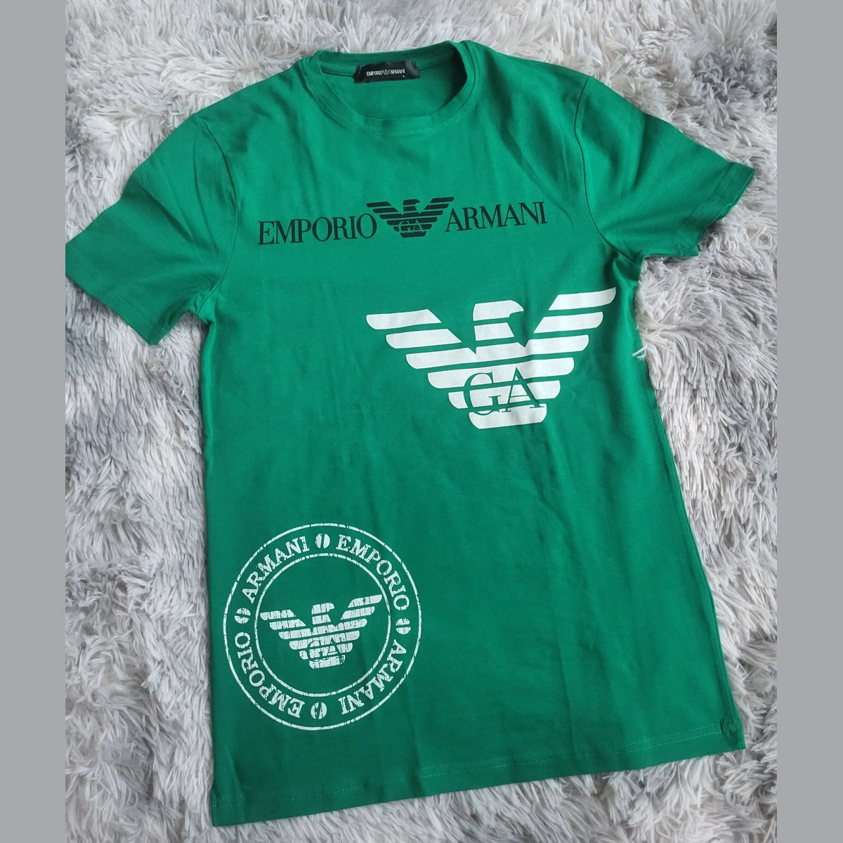 T-shirt Emporio Armani – Logo Mega Eagle – Vert Kelly – Taille L