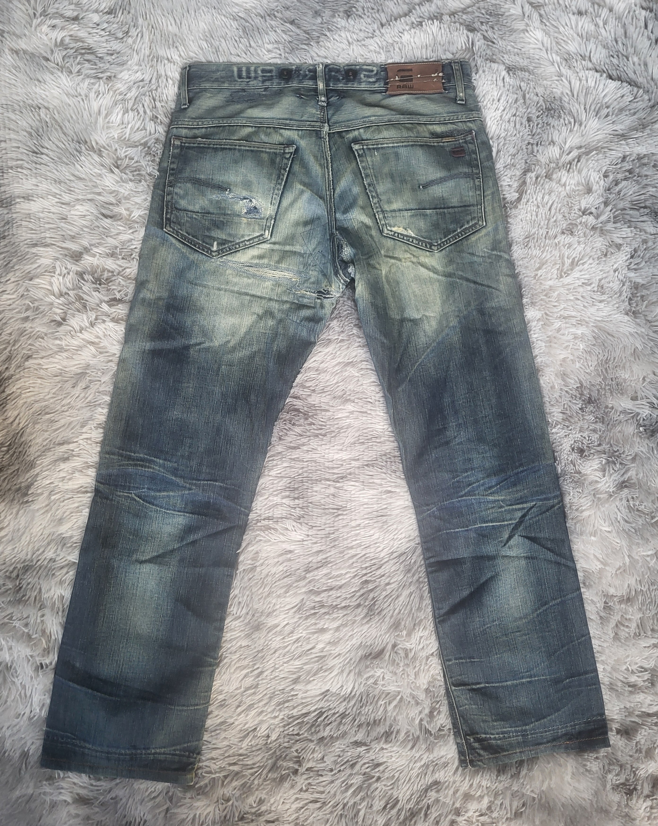 Jean G-Star RAW 3301 Homme W34 L34 Coupe Regular Tapered Délavé