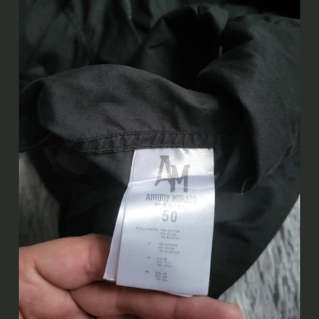 Veste noire Antony Morato taille 50, étiquette visible, Fripes Sélect