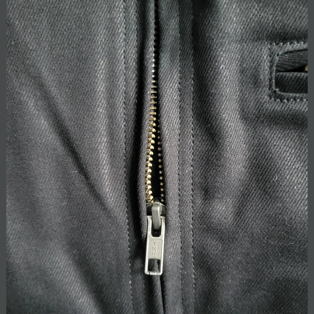 Veste Stüssy Canvas Shop Jacket Noire - Double Logo Brodé (Avant & Dos) Homme  - Style 118481 - Taille M