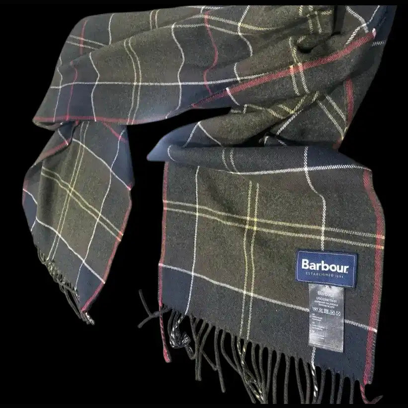 Écharpe Barbour Tartan Galingale Carreau Rouge Vert Très Bon État