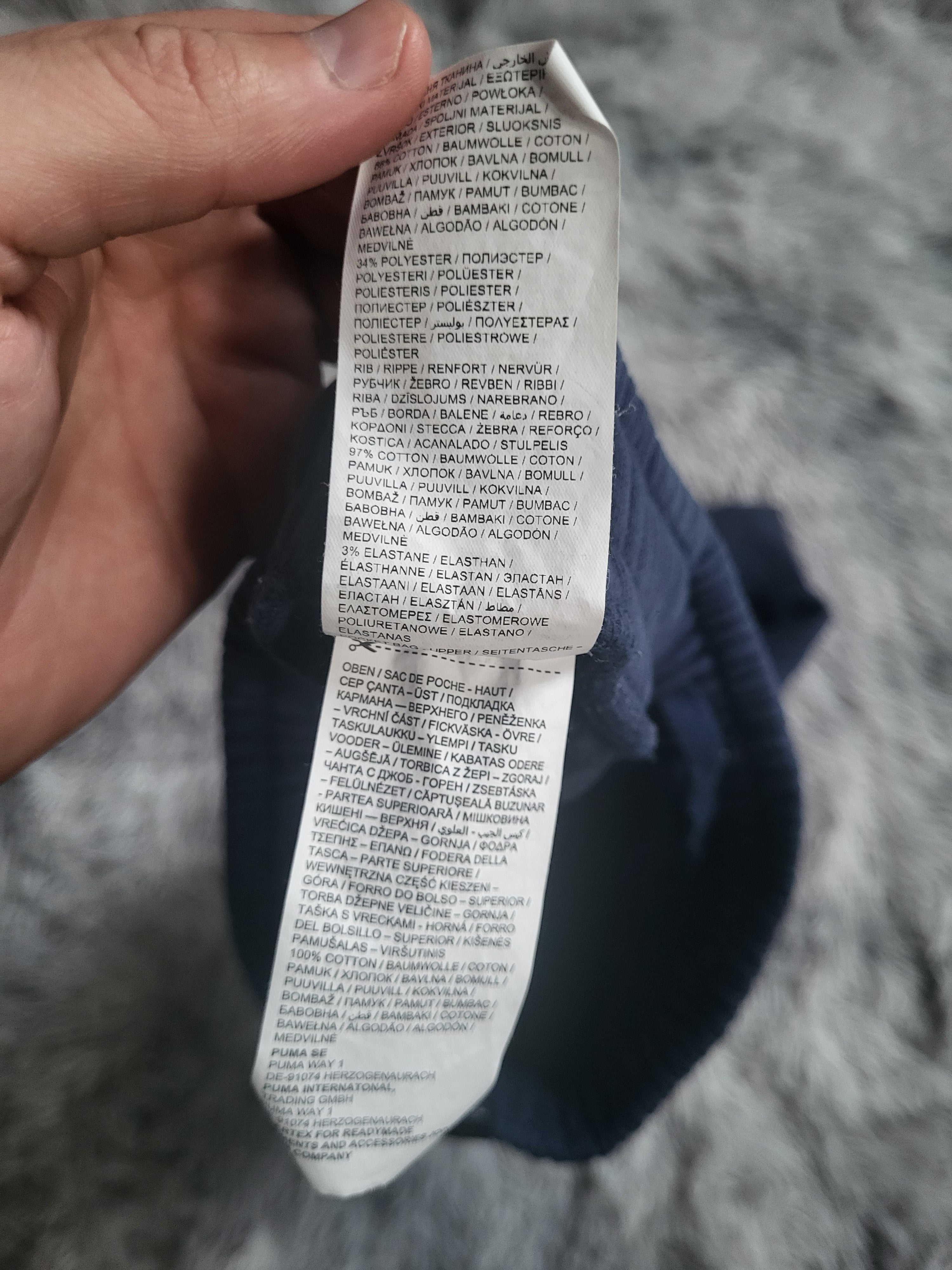 Pantalon de jogging Puma bleu marine – Taille S – Logo floqué