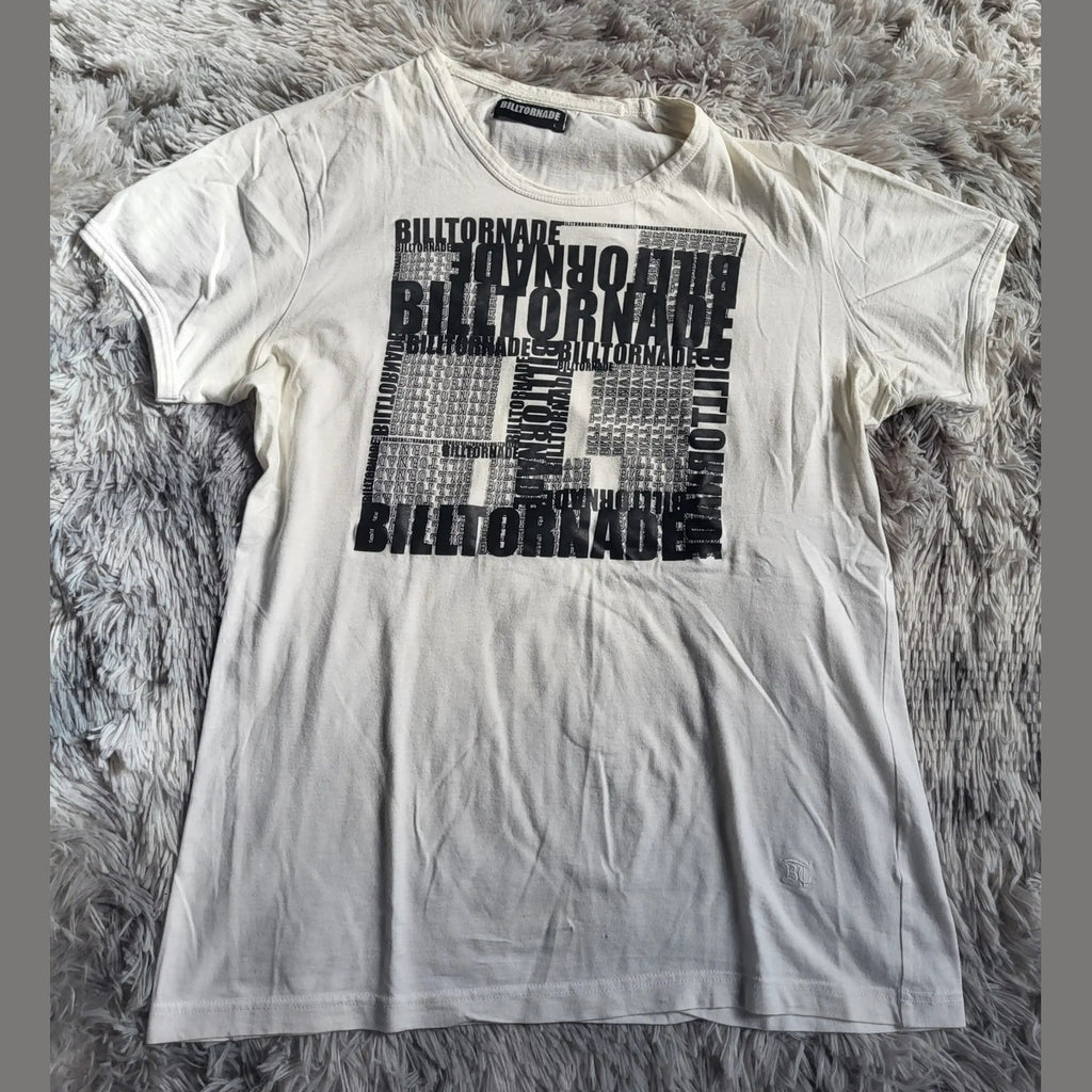 T-shirt Bill Tornade Paris – Graphique Typo – Taille L – Blanc Cassé