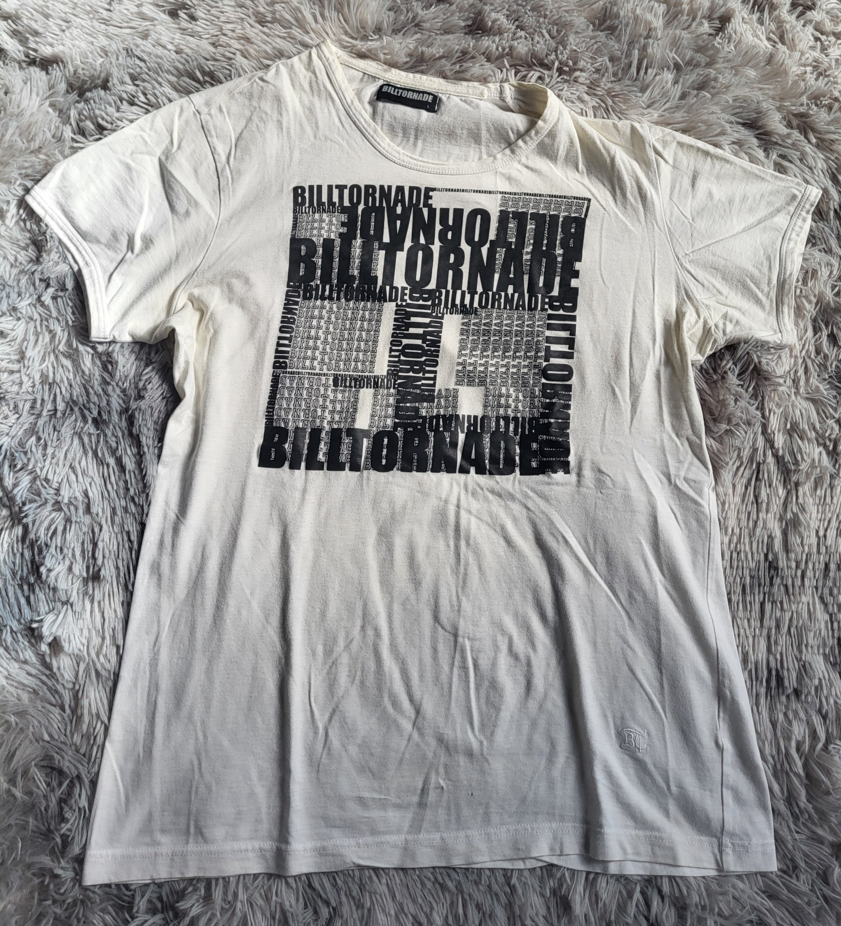 T-shirt Bill Tornade Paris – Graphique Typo – Taille L – Blanc Cassé