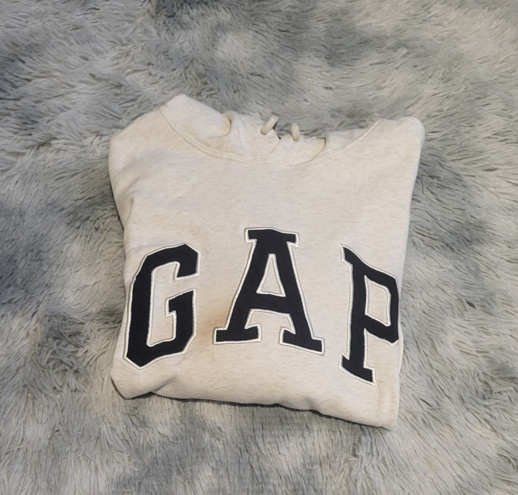 Sweat à Capuche Gap Classique – Blanc Cassé – Taille M – Logo Brodé – Unisexe